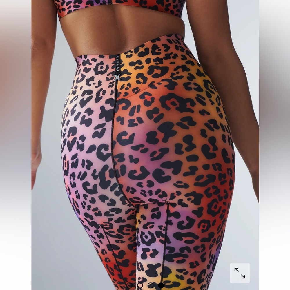 Savage X Fenty colorful leopard print leggings, plus size 3X - Picture 4 of 9